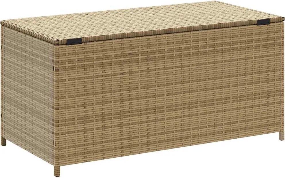 vidaXL vegyes bézs polyrattan kerti tárolóláda 190 L