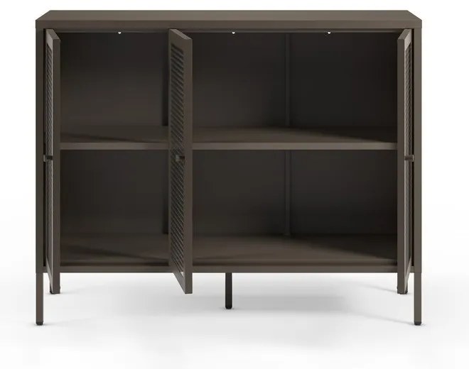 Szürke fém tálalószekrény 121x90x40 cm Layna – Marckeric