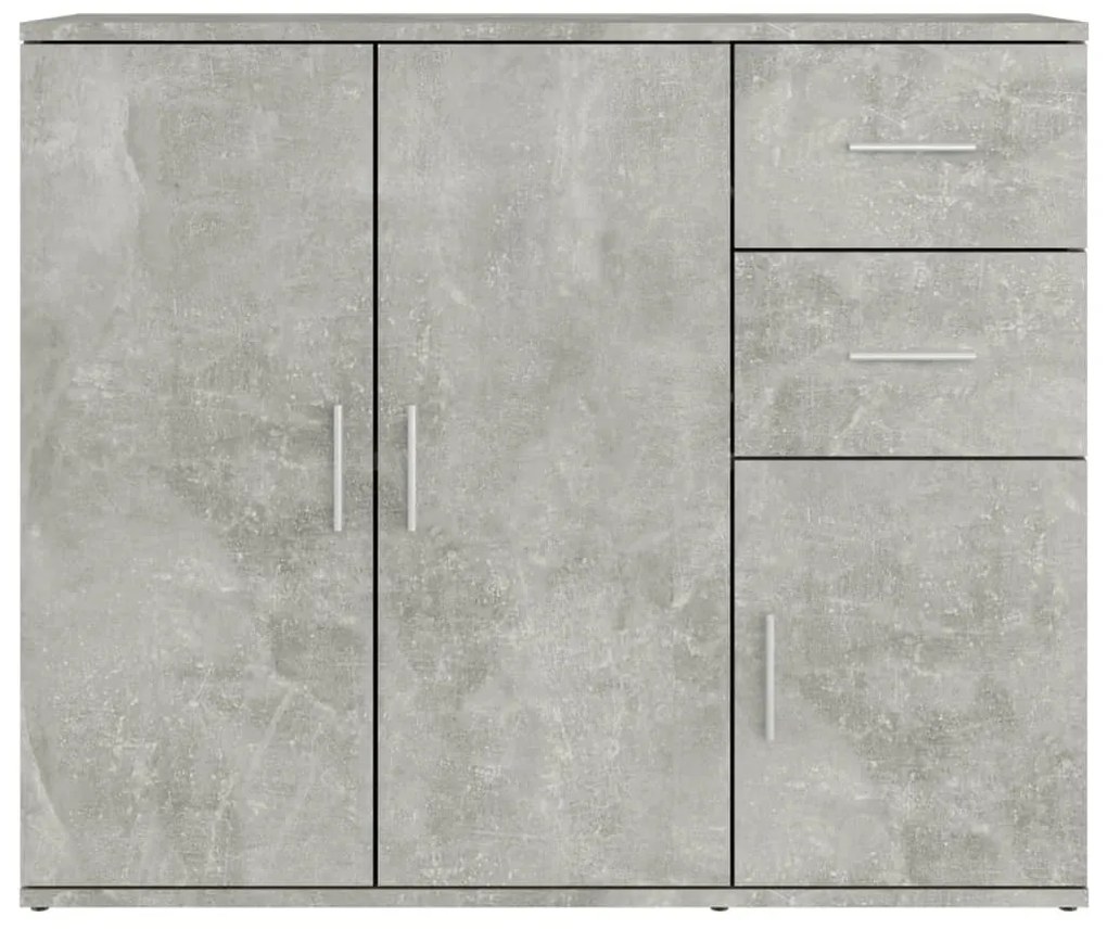 betonszürke szerelt fa tálalószekrény 91x29,5x75 cm