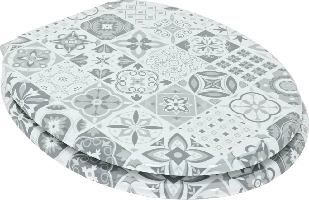 Lágy záródású WC ülőke 2 pcs Kék és fehér porcelán 44 x 38 cm