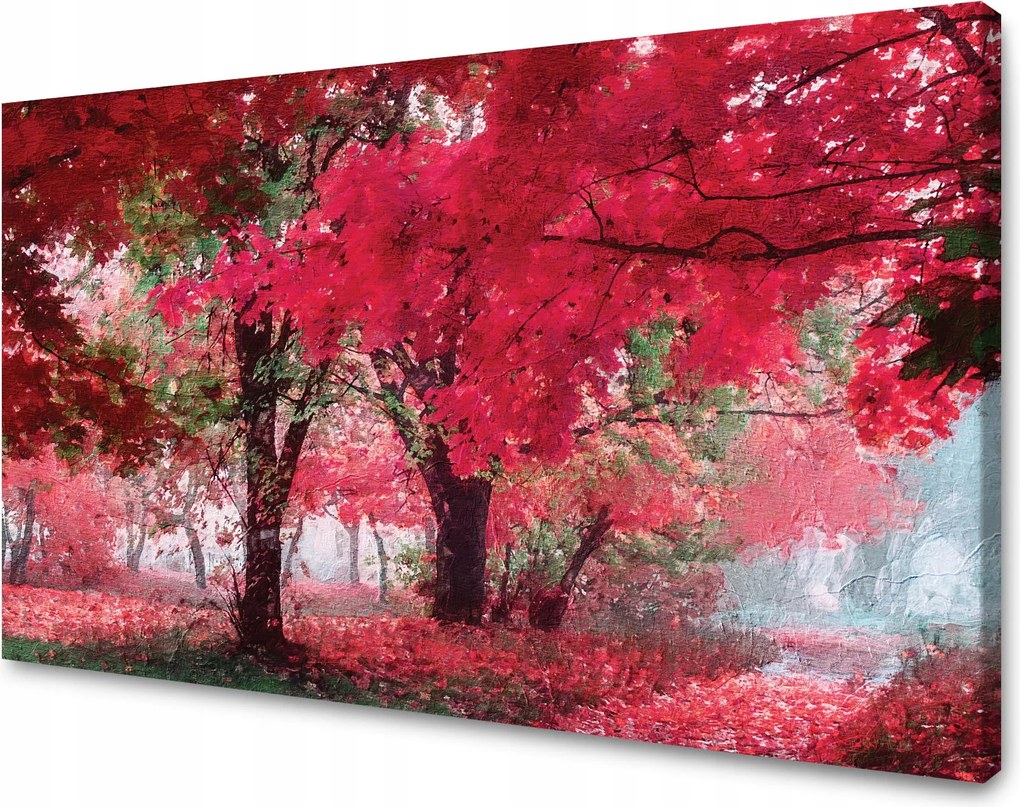 Vászonkép Rózsaszín Levelek Fák Művészet 70x50 cm Ajándéknak is tökéletes