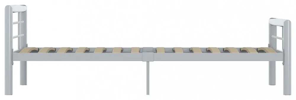 szürke és fehér fém ágykeret 90 x 200 cm