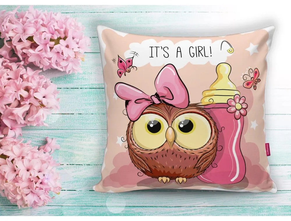 Gyerek párnahuzat 43x43 cm Girl Owl – Mila Home