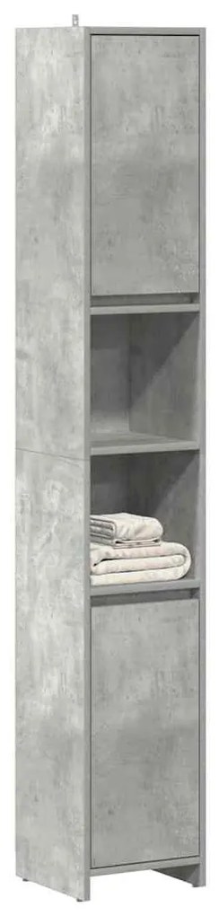 betonszürke forgácslap fürdőszobaszekrény 30 x 30 x 183,5 cm