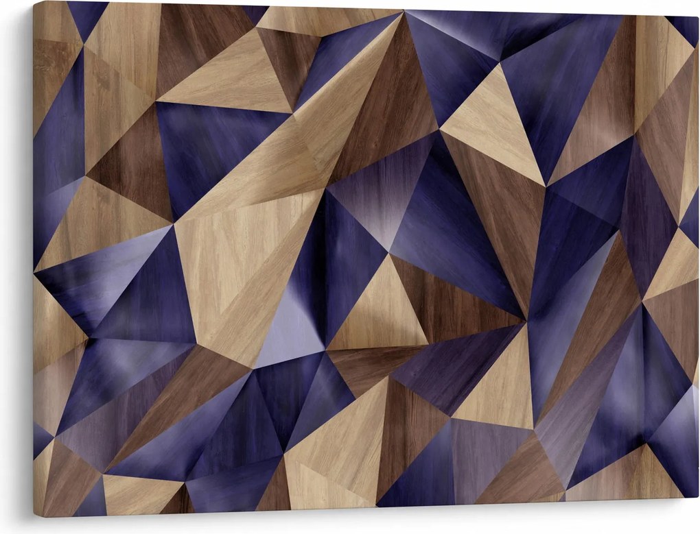 Kép - 3D fa háromszögek (70x50 cm)