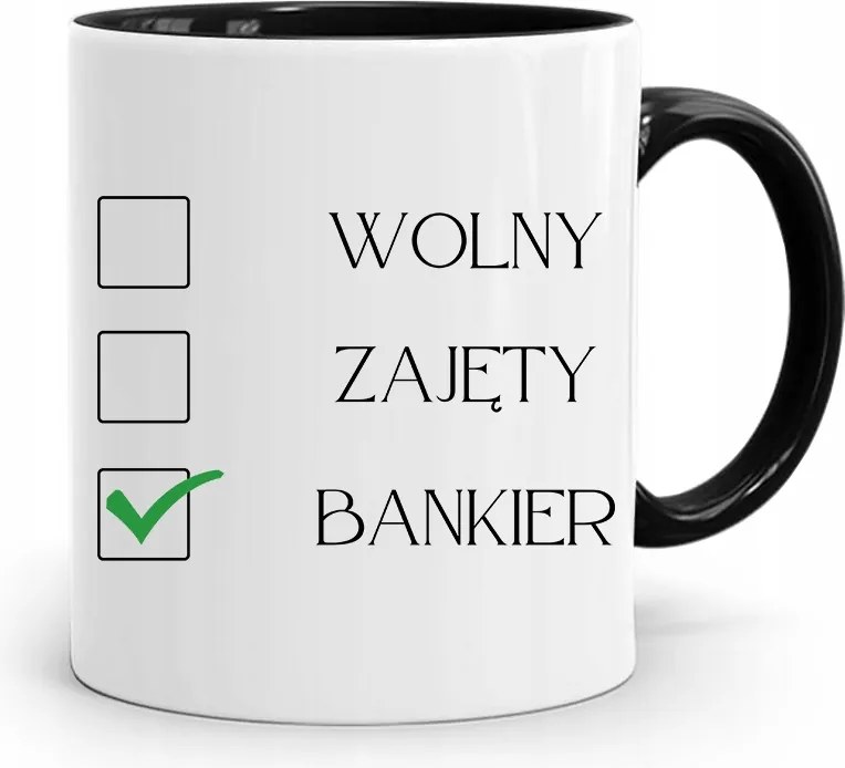 Bankárnak Fekete Bögre Születésnapi Ajándék fényképes nyomtatással