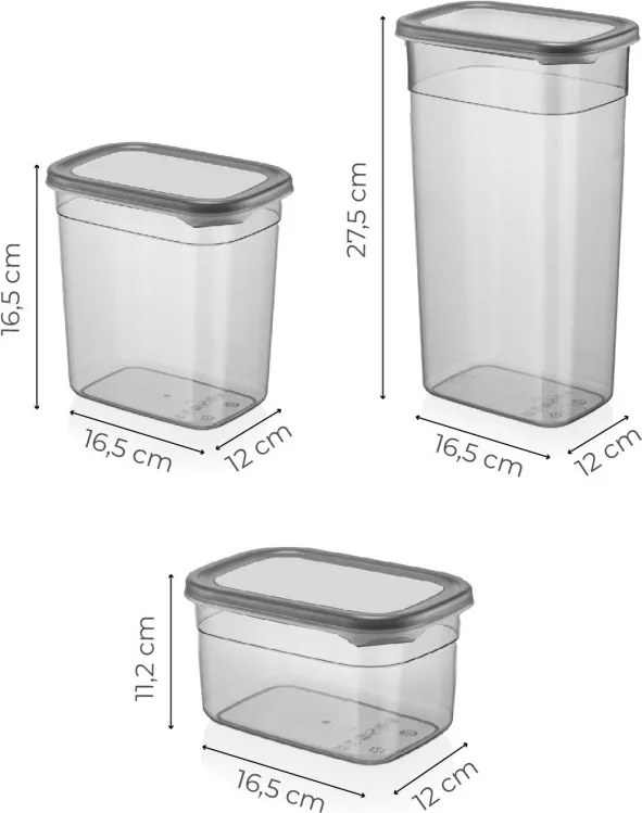 Ételtároló doboz készlet 3 x 4 db