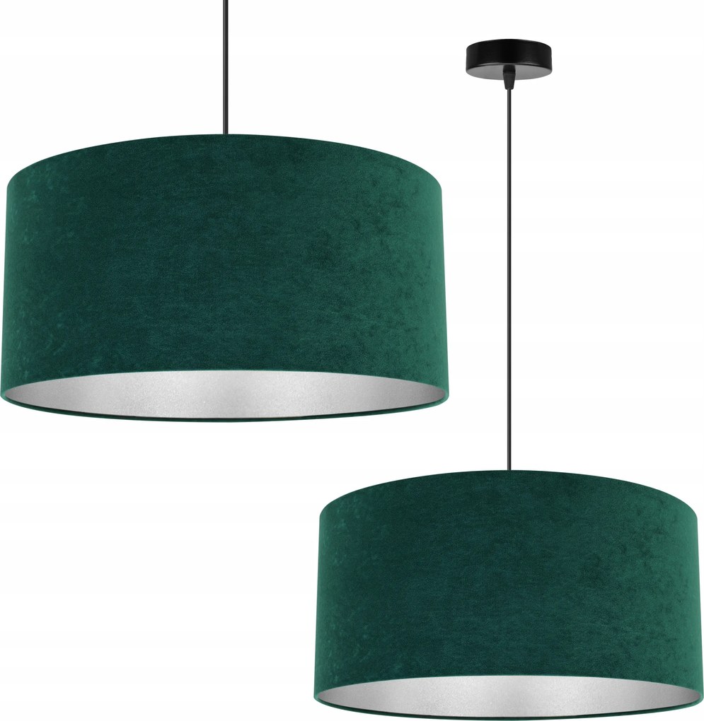 Mennyezeti Lámpa Függeszték Csillár Szimpla Króm Lámpabúra Zöld Nappali