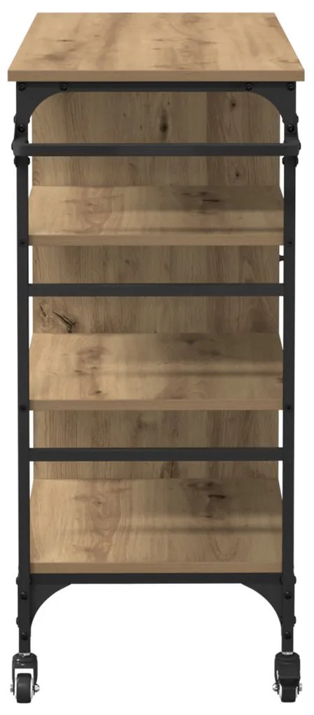 Konyhai Kocsi Tömör Tölgy 87.5x38.5x84.5 cm Szerelt Fa
