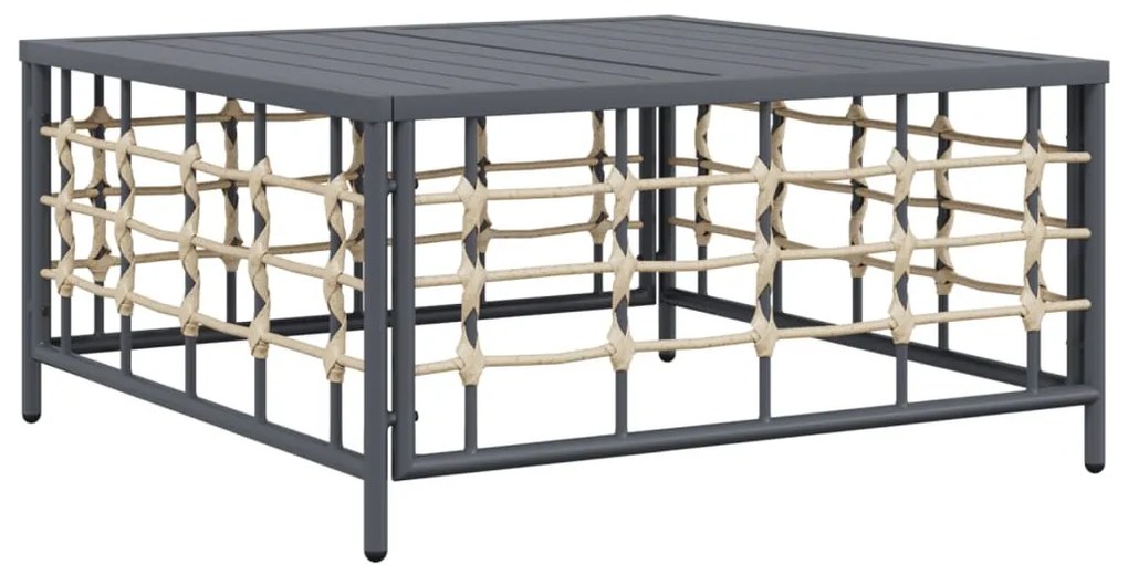5 részes antracitszürke polyrattan kerti ülőgarnitúra párnákkal