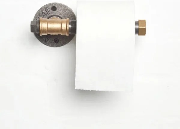 Vécépapír tartó BORURAF 8x22 cm fekete/arany