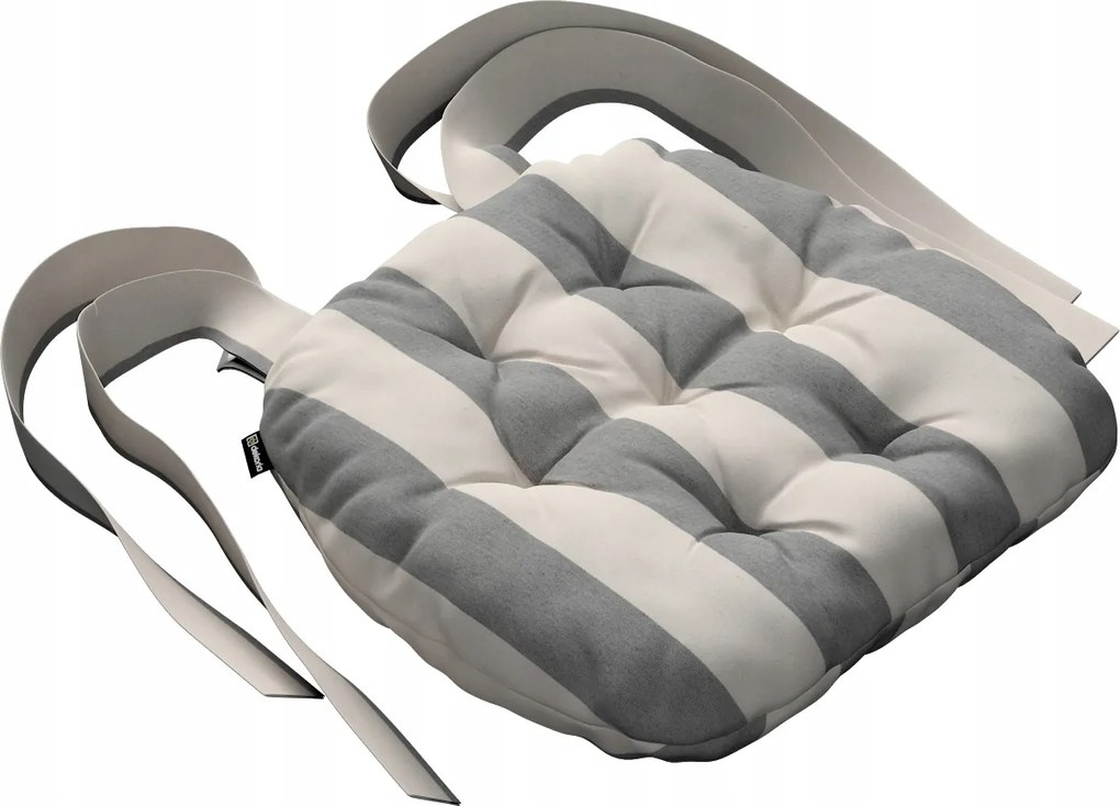 Márton székpárna 37x40 fehér-szürke függőleges csíkos (5,5cm)