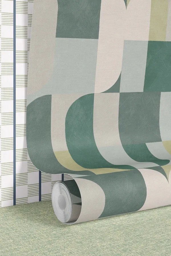 Esselle Home A La Mode Atton bézs-szürke geometrikus vlies tapéta – 100619EH