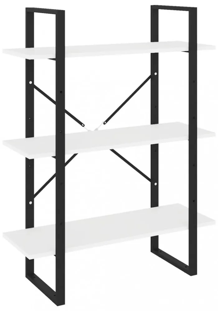 fehér forgácslap könyvszekrény 80 x 30 x 105 cm