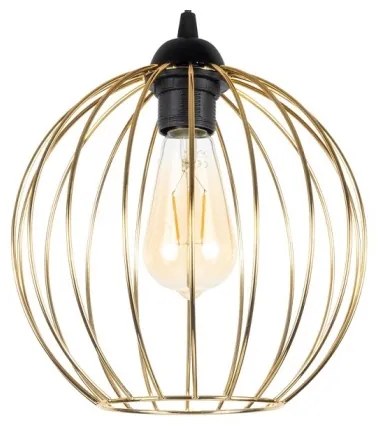 Csillár zsinóron MATT 1xE27/60W/230V fekete/arany