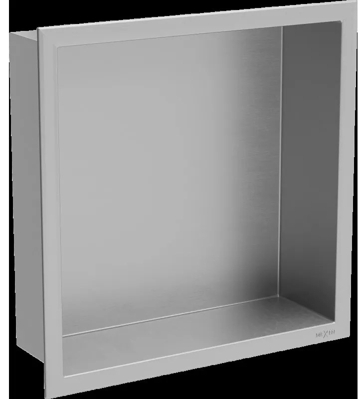 Mexen X-Wall-R fürdőszoba süllyesztett polc kerettel 30 x 30 cm, inox - 1910303010