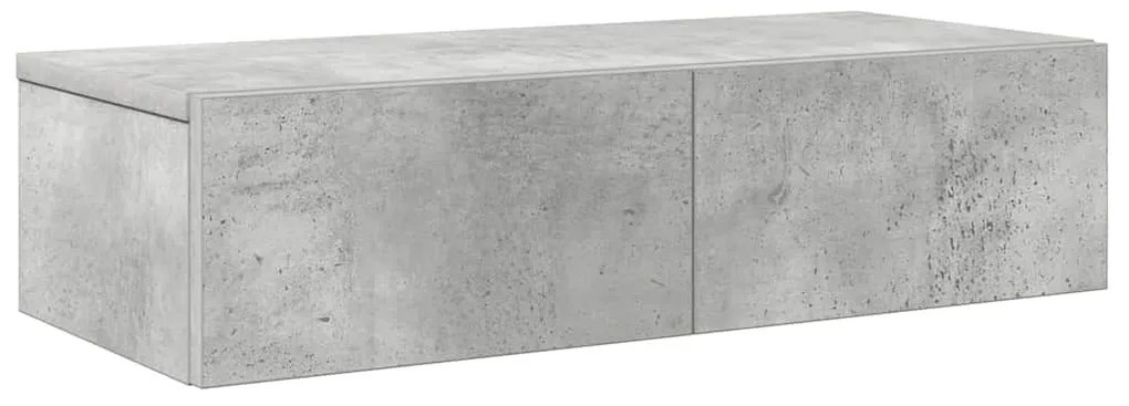 Falipolc fiókokkal betonszürke 60x26,5x15 cm műszaki fa