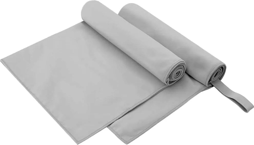 vidaXL Sport Törölközők 2 pcs Szürke 100 x 50 cm