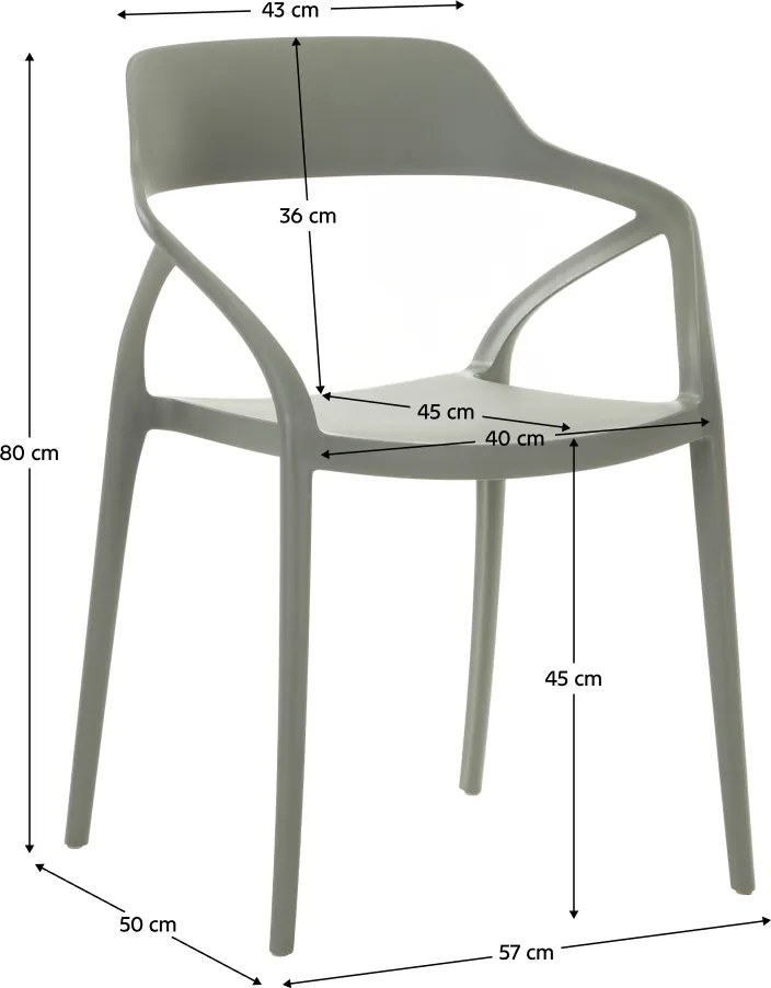 Rakásolható szék, szürke, ALFIO