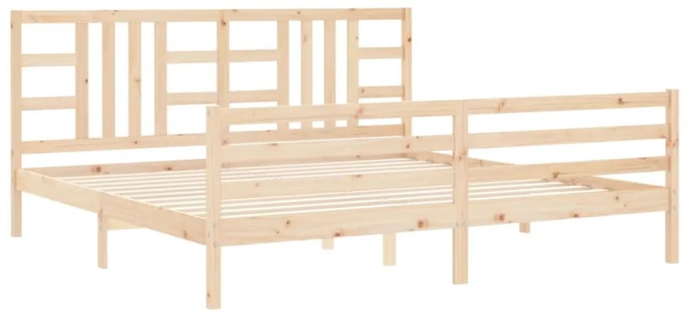 tömör fa ágykeret fejtámlával 200 x 200 cm