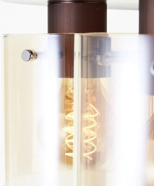 Brilliant - Mennyezeti lámpatest PETJE 5xE27/40W/230V átm. 52 cm barna/füstszínű