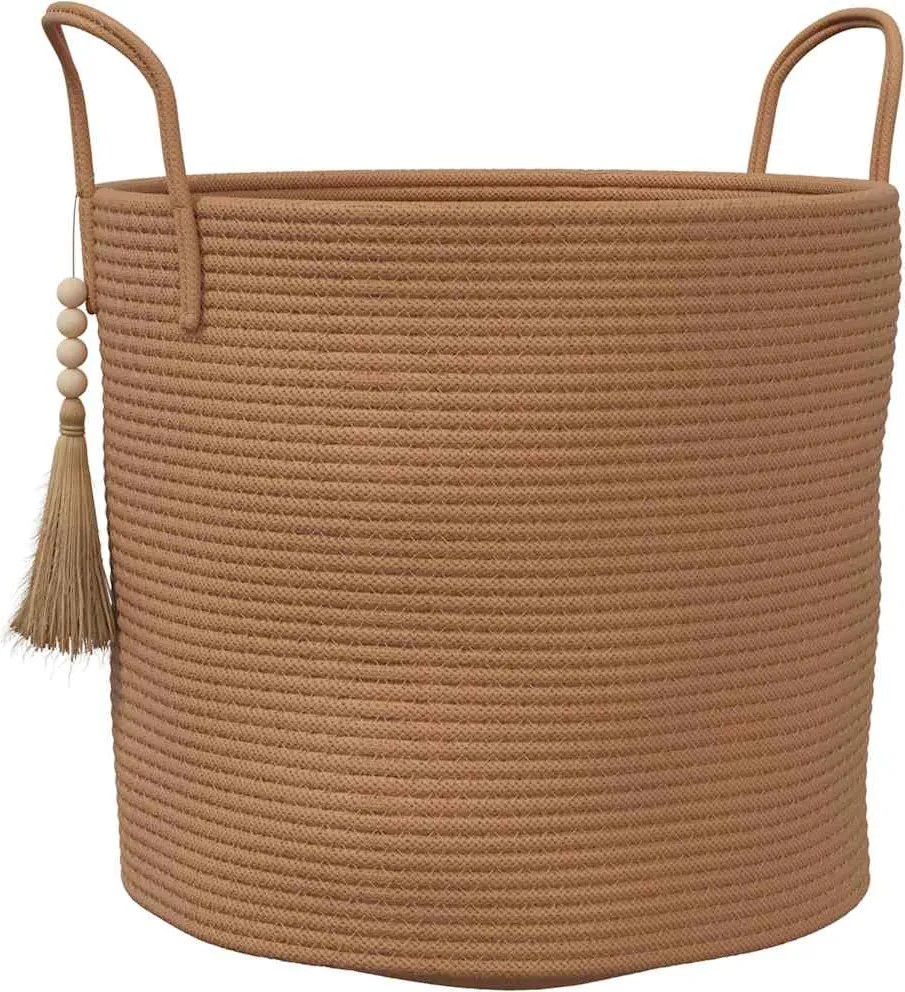 vidaXL barna pamut tárolókosár Ø40 x 35 cm