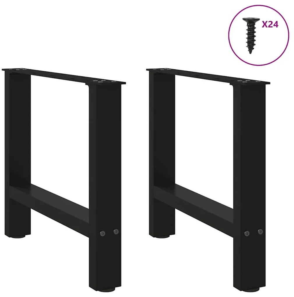 2 db fekete acél dohányzóasztal láb 50 x (42-43) cm