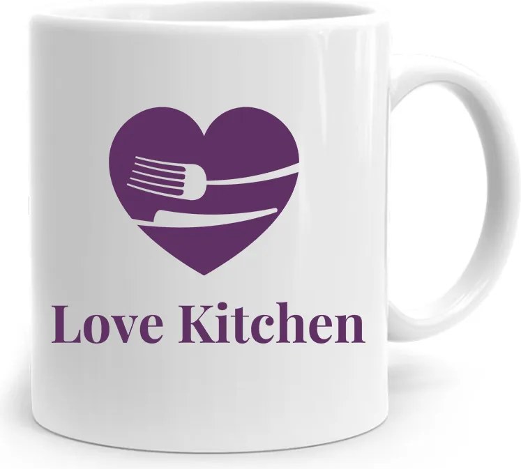 Ajándék Bögre Szakácsnak Love Kitchen nyomott mintával