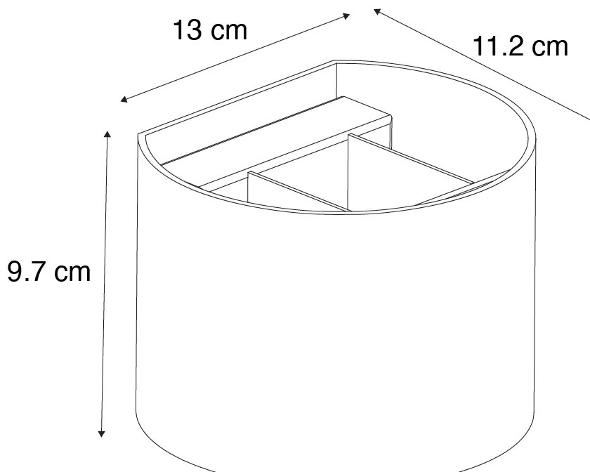 Modern fali lámpa fekete kerek - Edwin