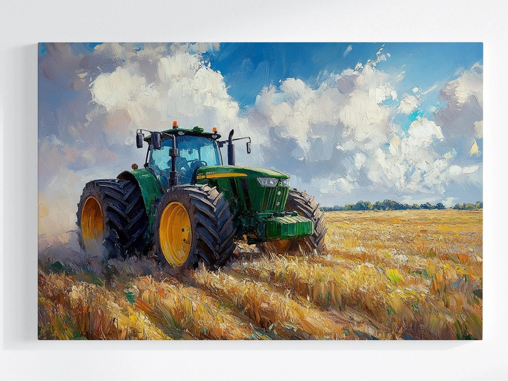 Vászonkép Canvas Falu Mezőgazdaság Traktor Aratás Gabona 60x40