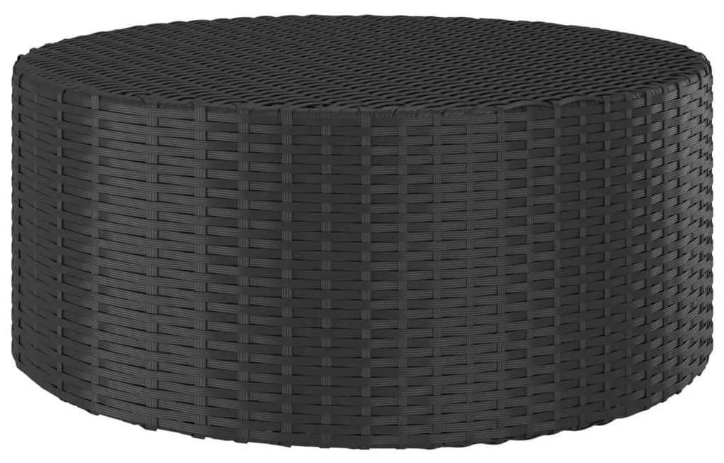 vidaXL fekete polyrattan teázóasztal 68 x 68 x 30 cm