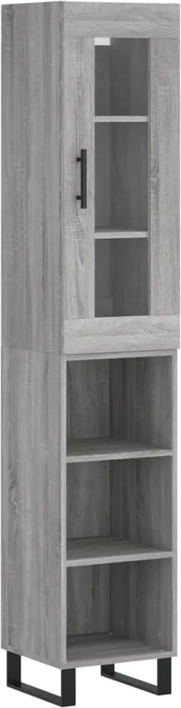 vidaXL szürke sonoma szerelt fa magasszekrény 34,5 x 34 x 180 cm