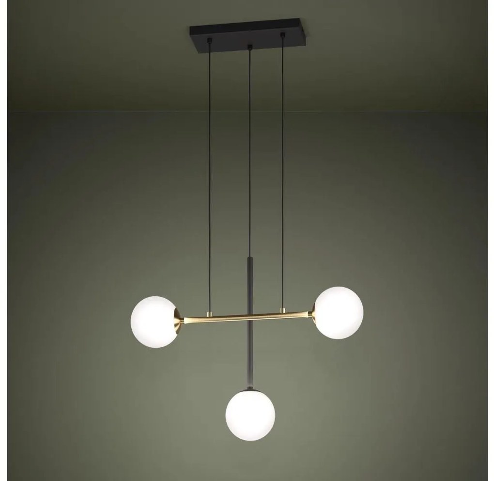 Eglo 390177 - Csillár zsinóron PAZ 3xE14/40W/230V arany/fekete