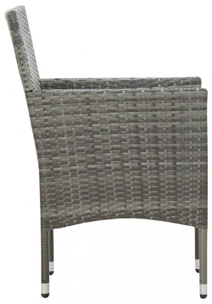 vidaXL 5 részes szürke polyrattan kerti ülőgarnitúra párnákkal