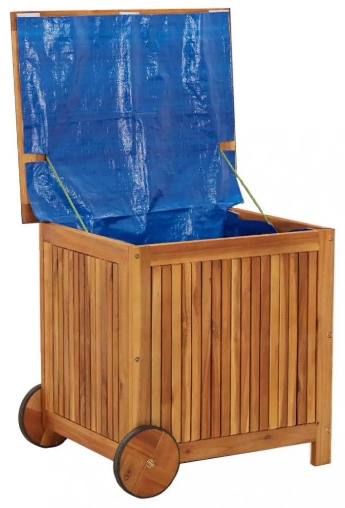 tömör akácfa kerti tárolóláda kerekekkel 60 x 50 x 58 cm