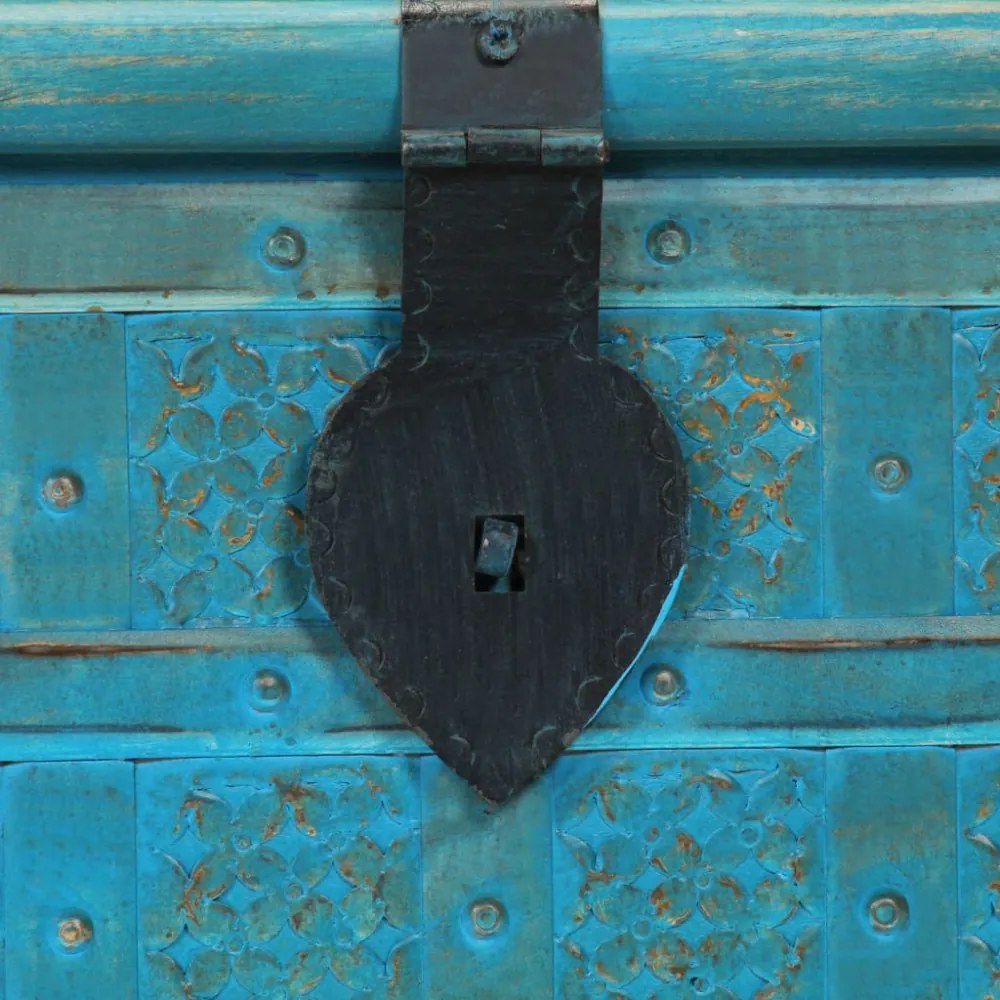 kék tömör mangófa tárolóláda 100 x 40 x 41 cm