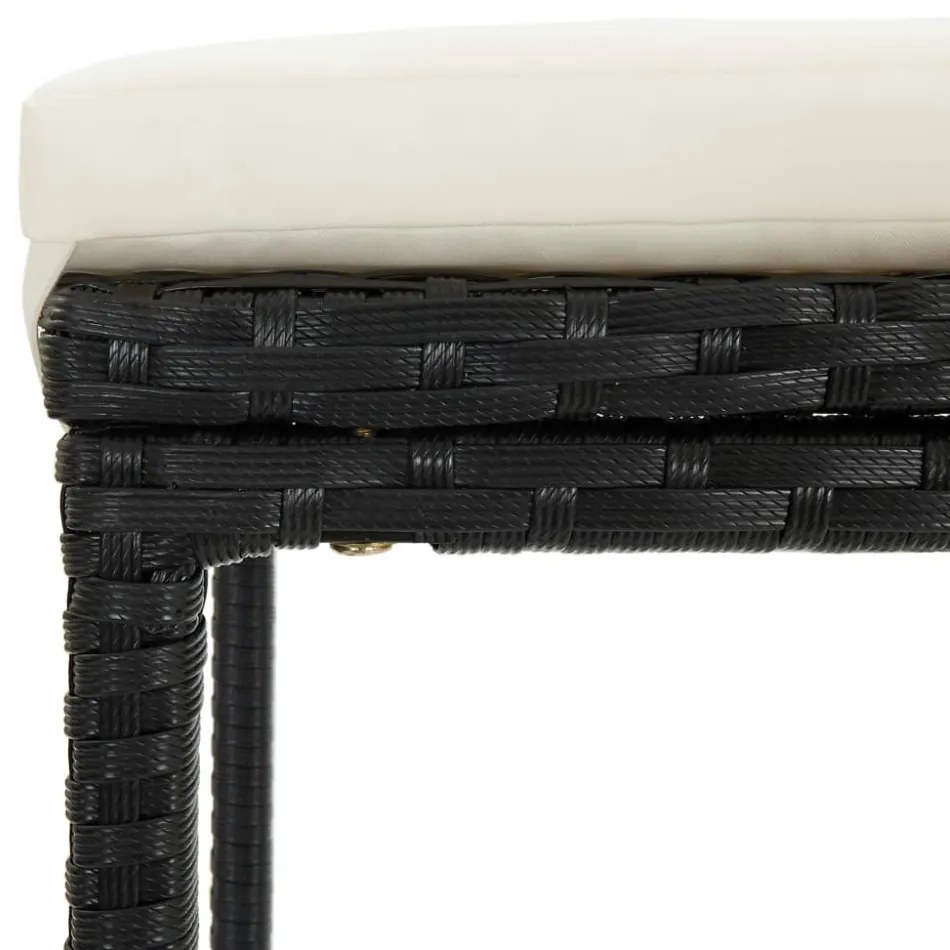 3 részes fekete polyrattan bárszett