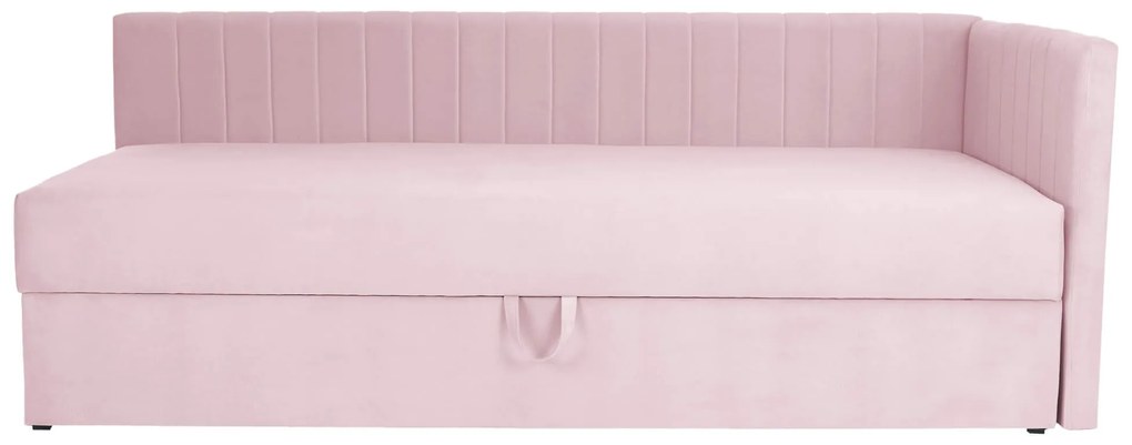 Wilsondo TEODOR saroktámlás heverő ágyneműtartóval 90x200 - rózsaszín