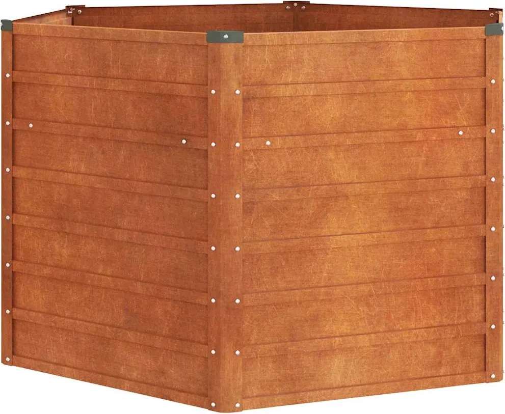 vidaXL rozsda színű corten acél kerti magaságyás 129 x 129 x 77 cm