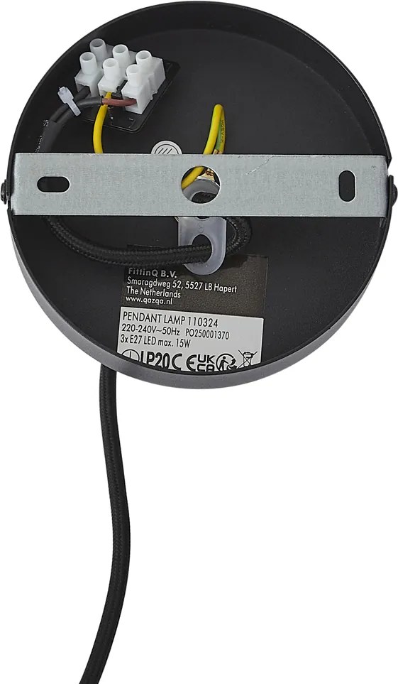 Modern függőlámpa sötét bronz színben, taupe színnel 50 cm 3-lámpás - Drum Duo