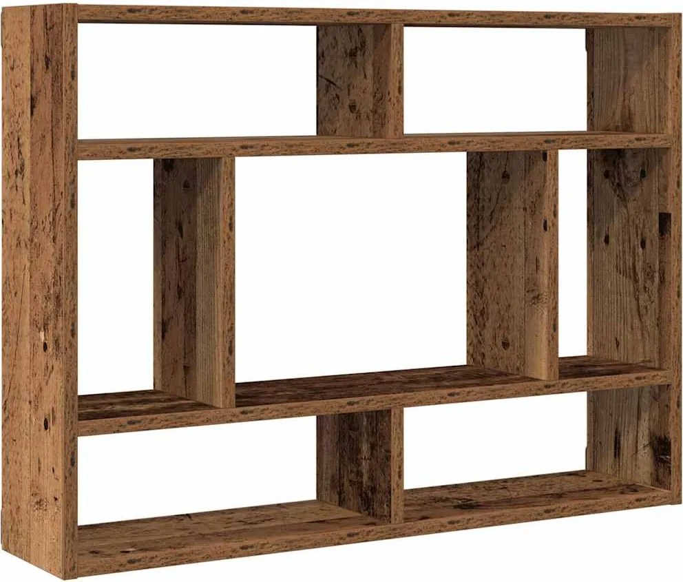 vidaXL antik fa szerelt fa fali polc 75x16x55 cm