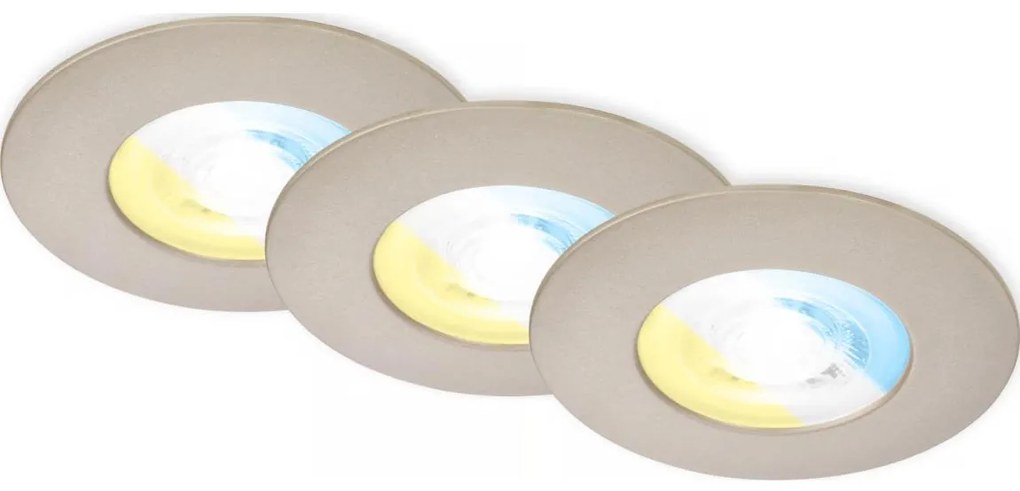 Briloner 7605032-SZETT 3xLED Fürdőszobai beépíthető mennyezeti lámpa 3xLED/4,9W/230V IP44 matt króm
