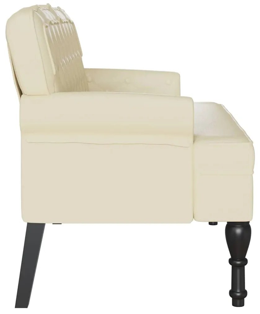 vidaXL Chesterfield Pad Krém 119.5 x 64.5 x 75 cm Műbőr