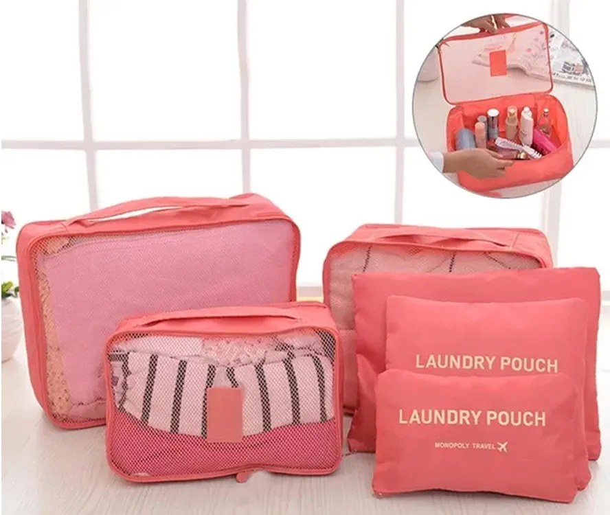 Zaparkorun Praktikus utazótáskák és rendszerezők - 6 db - lazac