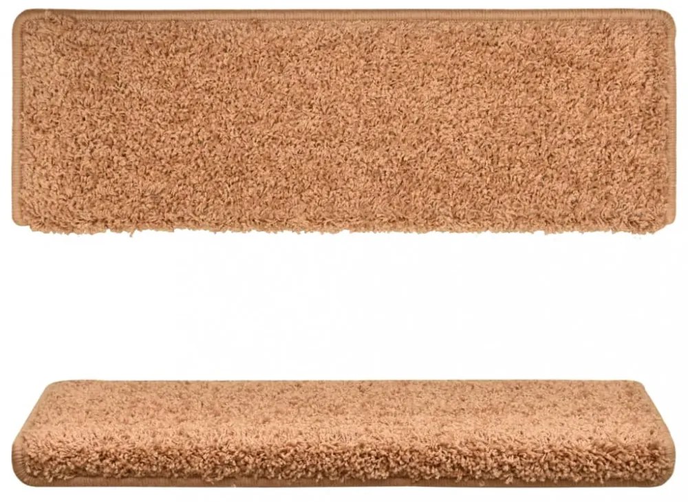 15 db krémszínű lépcsőszőnyeg, téglalap alakú széllel, 65 x 21 x 4 cm