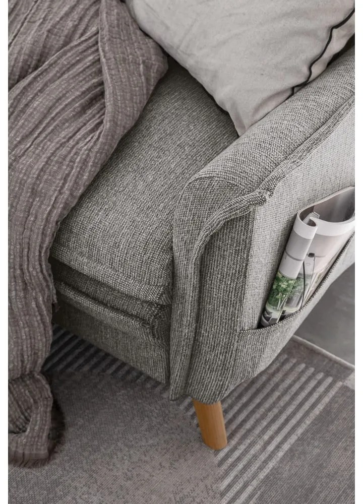 Szürke kinyitható sarokkanapé (bal oldali) Charming Charlie – Miuform