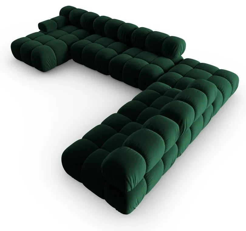 Zöld bársony kanapé 379 cm Bellis – Micadoni Home