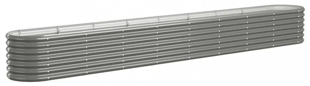 szürke horganyzott acél kerti magaságyás 332x40x36 cm