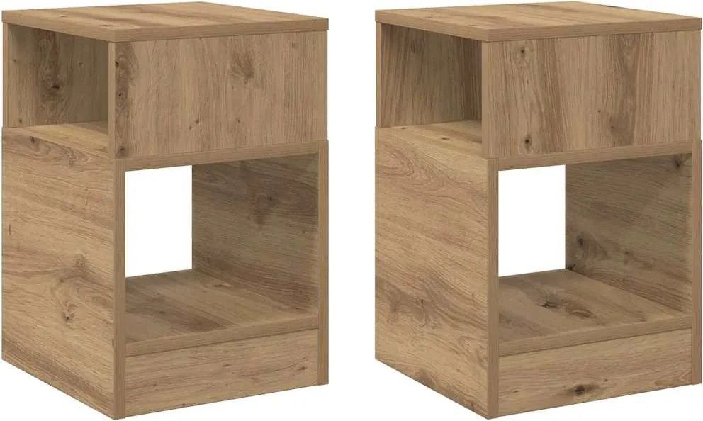 vidaXL Végasztal 2 pcs Artisan tölgy 30,5 x 30 x 45 cm Faanyag