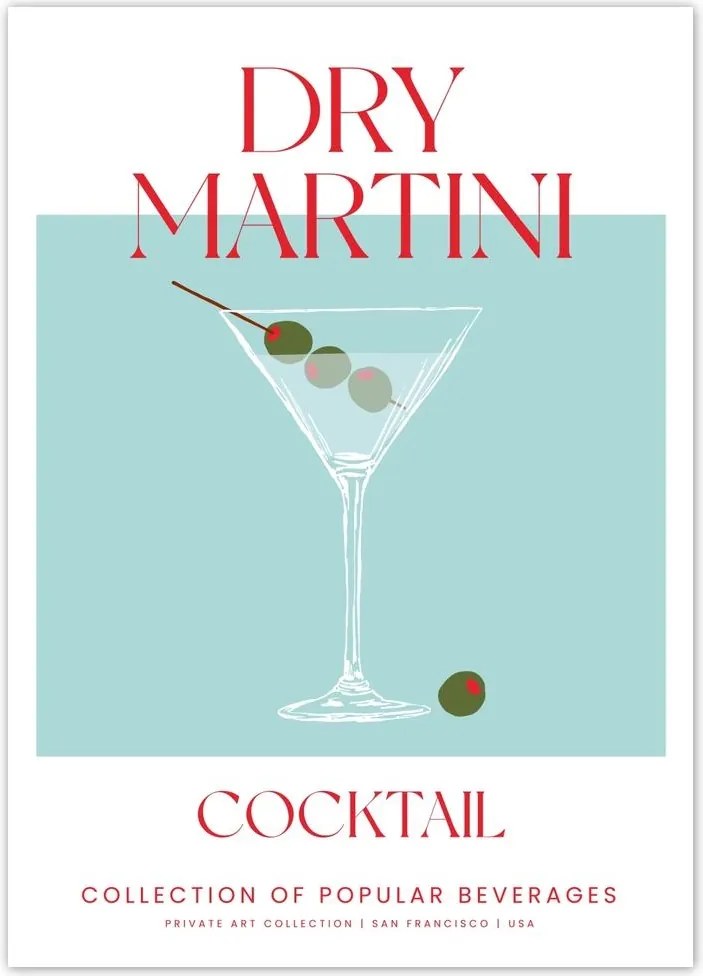 Poszterek 50x70 Drink Dry Martini Alkoholos koktél
